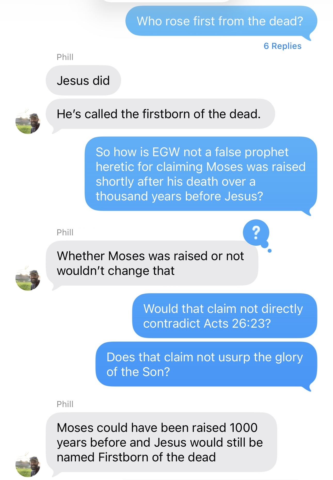 Text exchange with Phill — Part 1