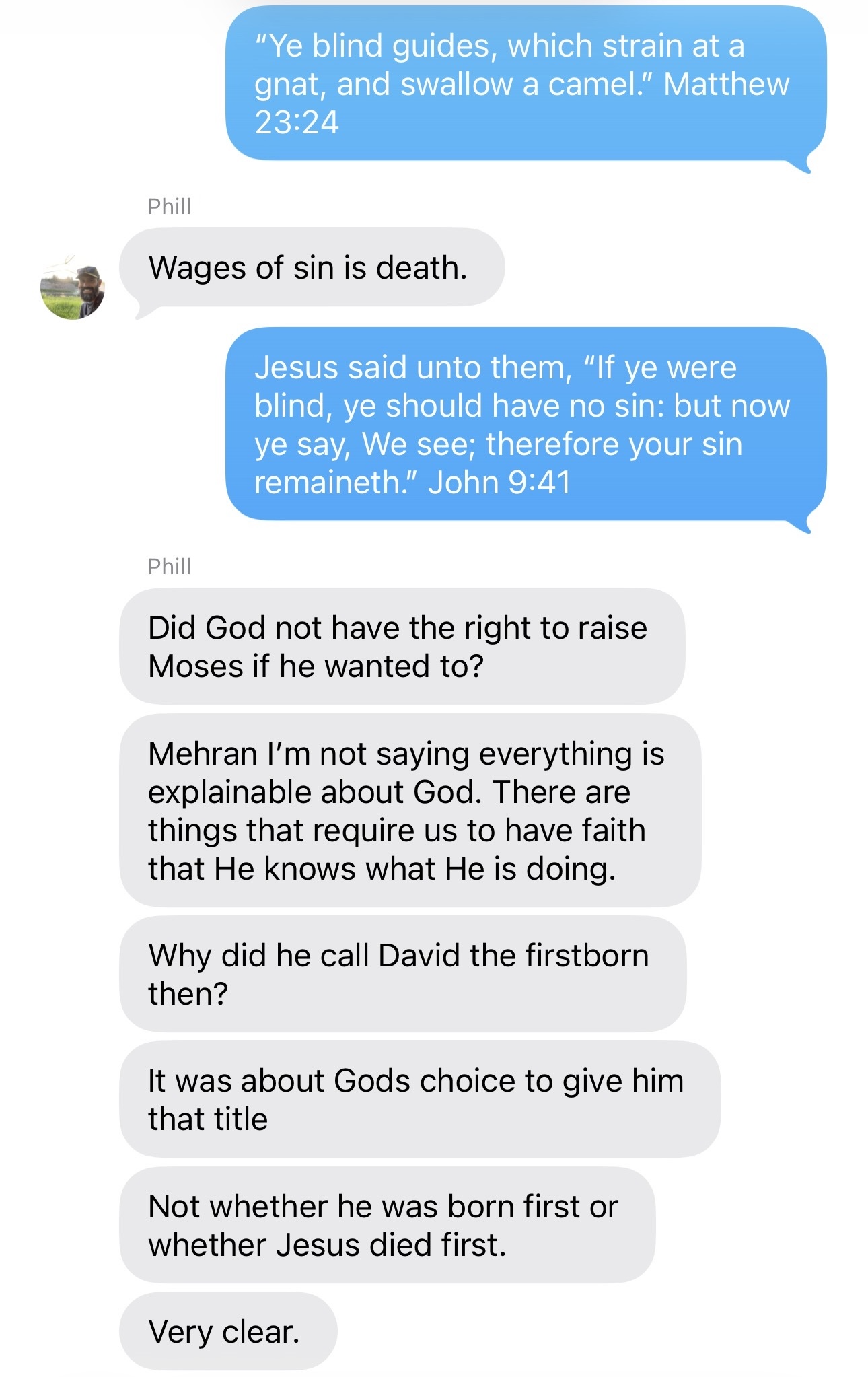 Text exchange with Phill — Part 2
